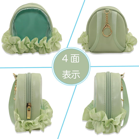 YOKUMA ぬいぐるみ 収納 ぬいぐるみポーチ ぬいポーチ 推し活 ポーチ 推し活バッグ 推し活グッズ 痛バ ミニ 人形入れ 痛バッグ 小さめ クリアポーチ 透明ポーチ クリアバッグ 持ち運び (グリーン)