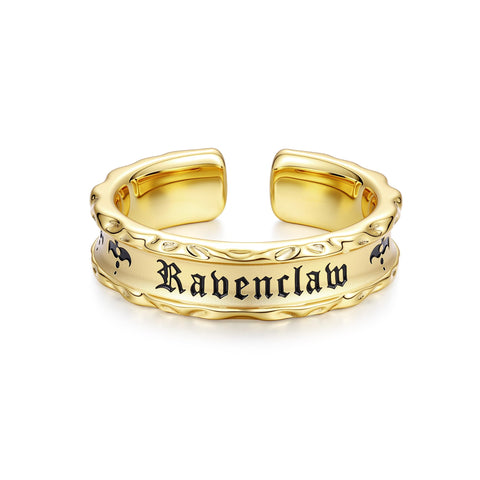 FANCIME x Harry Potter Official Collaboration Women's Men's Ring Gryffindor Slytherin Ravenclaw Hufflepuff Ring Hogwarts Four Dorm Adjustable Ring Open Rig Silver Gold Halloween Christmas Present