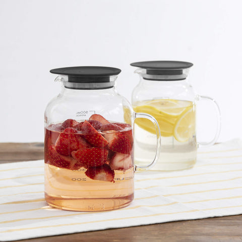 HARIO VFP-1000-B Vinegar Storage Container, Vinegars, Fruit Pot, 33.8 fl oz (1,000 ml), Pickles, Black, Made in Japan, Pack of 1
