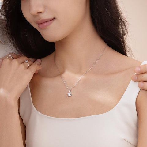 FANCIME Platinum Diamond Necklace, Ladies, 0.5 ct (0.5 ct), Lab Grown Diamond, 0.17 inch (4.4 mm) (DEF/VS), Infinity Motif, Genuine Diamond, PT950, Platinum Chain & Silver Chain, Birthday, Anniversary