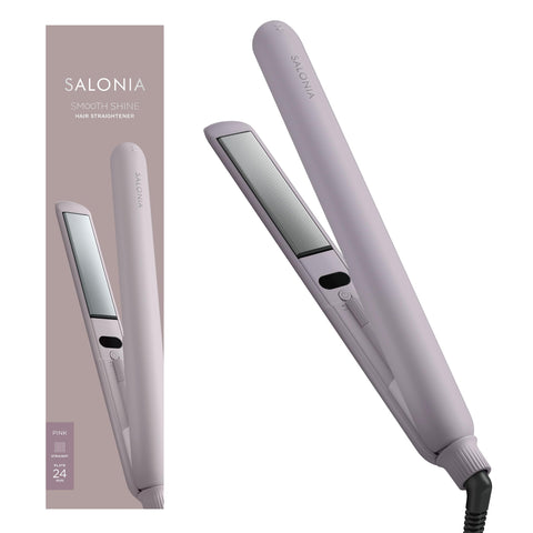 SALONIA サロニア スムースシャイン ストレートアイロン ヘアアイロン 24mm ピンク