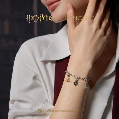 FANCIME x Harry Potter 公式コラボ ネックレス ブレスレット 男女兼用 チャーム 自由掛け マグネティック クロスチェーン シルバー K18 ゴールドメッキ 地金 ハリー・ポッター ハロウィン クリスマス プレゼント
