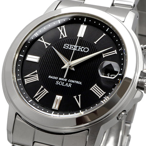 Seiko 精工手錶 精工精選 男士太陽能電波, 銀色/黑色, 手鍊類型