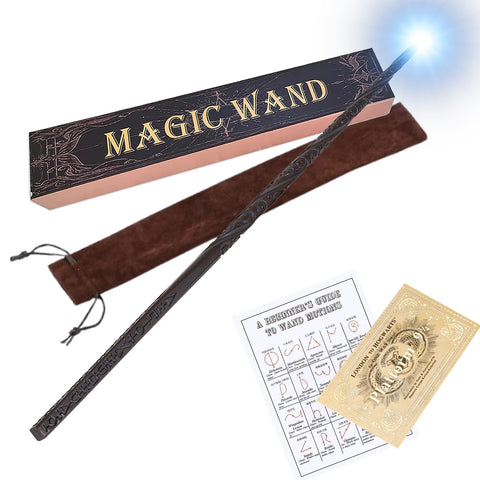 Magic Wand + Free Storage Bag, Harry Potter Cosplay Goods, Magic Wand Set with Light, Light Up Wand, Magic Wand Light, Storage Bag Included Packaging Box (Sirius Black) [Parallel Import]