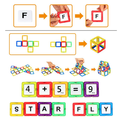 HannaBlock Magnetic Blocks, Magnetic Toys, Educational Toys, Building Blocks, For Kids, Boys, Girls (100 Pcs)