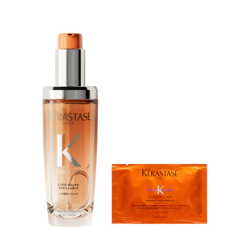 KÉRASTASE Hair Oil Fluid Oleo-Relax 75mL Set with Sample Hair Care No-Rinse Treatment Daily Care Frizz Control Humidity Care Moisturizing Smooth UV Protection Sweet Floral Fruity Musk Fragrance Lasts