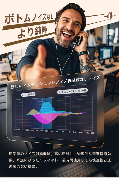 耳機 type c 耳機 【2025年新版 支援iPhone15/16】 有線HiFi 降噪 重低音 可通話 清晰音量調節 舒適的佩戴感 基於人體工學的入耳式設計 防水 防汗 帶遙控器 通話清晰 適用於iPhone/Android/Galaxy/iPad等