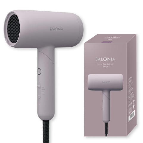 SALONIA Smooth Shine Hair Dryer, High Airflow, Fast Drying, Lightweight, Pink