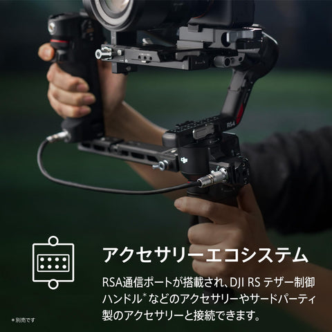 DJI RS 4 3轴稳定器 适用于DSLR和无反相机 Canon/Sony/Panasonic/Nikon/Fujifilm 支持第2代纵向拍摄原住 2种模式切换操纵杆 特氟龙轴臂 相机万向轮