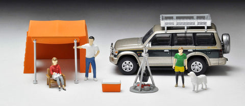 Geocore 64 1/64# Car Snap 01b Camping (TLV-NEO Mitsubishi Pajero Midroof Wide Super Exceed Included) Accessories & Complete Mini Car Set 314790