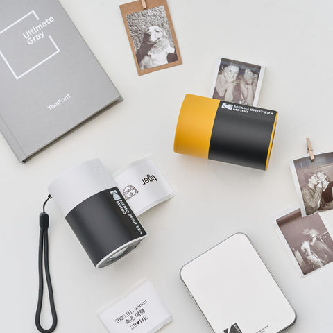 KODAK Memo Shot ERA Toy Instant Digital Camera Label Printer (Yellow, Camera Body + 1 Roll)