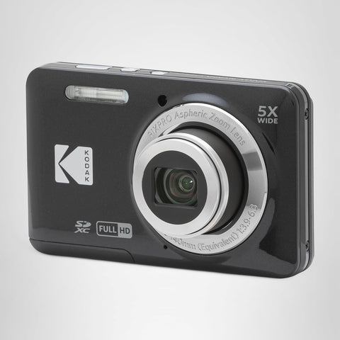코닥 픽스프로 프렌들리 줌 FZ55-BK 16MP 디지털 카메라 옵티컬 줌 5x 28mm 와이드 앵글 2.7" LCD 스크린 (블랙)