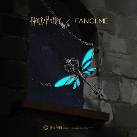 FANCIME x Harry Potter 公式コラボ 空飛ぶ鍵 ネックレス フライングキー 夜光 蓄光 シルバー 地金 ハリー・ポッター 専用ボックス ハロウィン クリスマス プレゼント