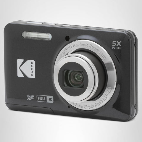 코닥 픽스프로 프렌들리 줌 FZ55-BK 16MP 디지털 카메라 옵티컬 줌 5x 28mm 와이드 앵글 2.7" LCD 스크린 (블랙)