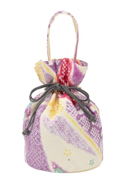 Soubien assort-bag0005 Drawstring Bag, For Furisodes, For Coming Of Age Ceremonies, Graduation Ceremonies, Retro Japanese Pattern, Tassel Decoration, Made in Japan