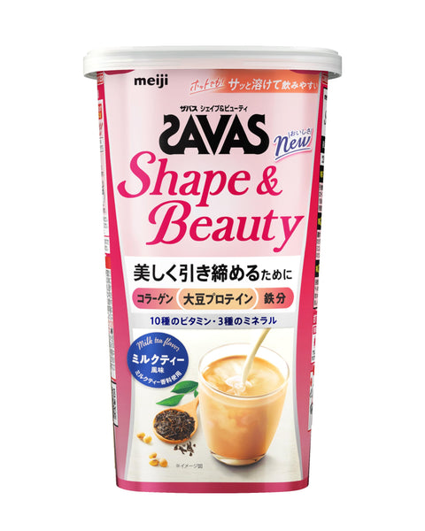 SAVAS(SAVAS) Shape & Beauty 奶茶口味 231克 蛋白粉 大豆 明治