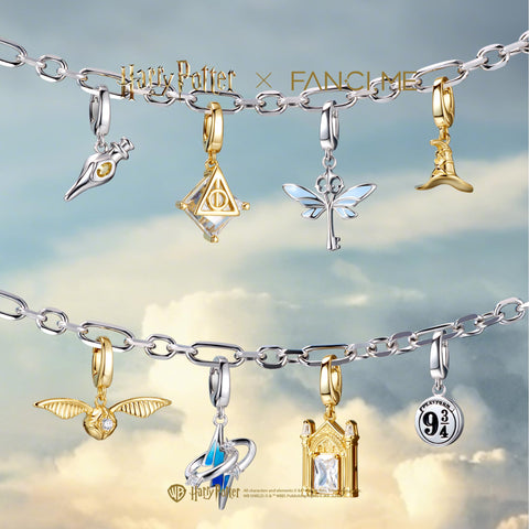 FANCIME x Harry Potter Official Collaboration Necklace Bracelet Unisex Charm Free Hanging Magnetic Cross Chain Silver K18 Gold Plated Base Metal Harry Potter Halloween Christmas Gift