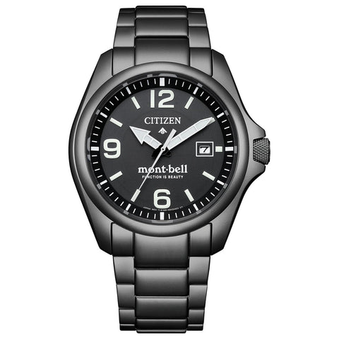 [CITIZEN] 腕時計 PROMASTER×mont-bell (光発電エコ・ドライブ/防水/限定BOX付) BN0245-58E 見やすい 軽量 限定モデル チタン メンズ ビジネス アウトドア アナログ 秒針 日付 夜光 ソーラー ブラック 黒