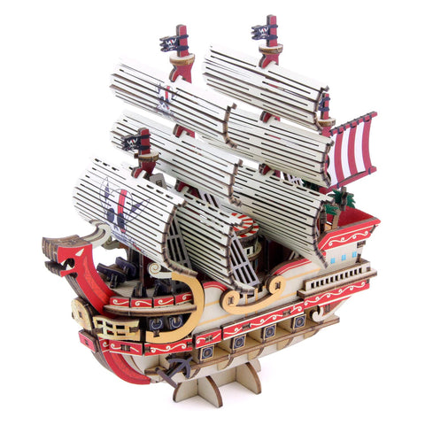 ki-gu-mi One Piece Red Force Issue - Enjoyed by Elementary School Students and Adults, Wooden 3D Puzzle, DIY Craft Kit, Educational Toy for Boys and Girls, 3D Art, Great Gift for Adults
