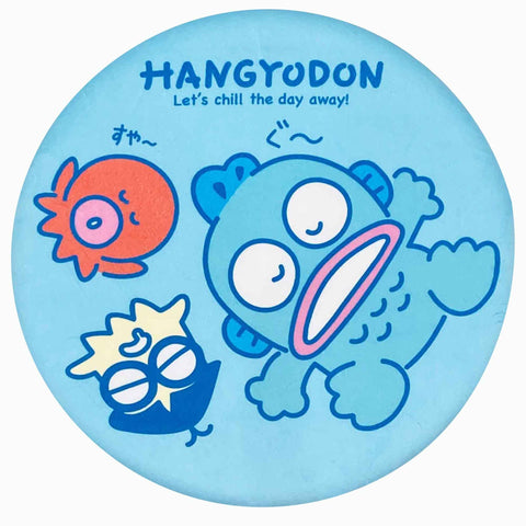 MORIPiLO Sanrio Zabuton Chair Cushion, Memory Foam, Handyodon, Goods, Cute, Soft, For Summer, Cool, Round, Sanrio Character, Blue, 15.7 x 15.7 inches (40 x 40 cm), For Adults and Children, Unisex