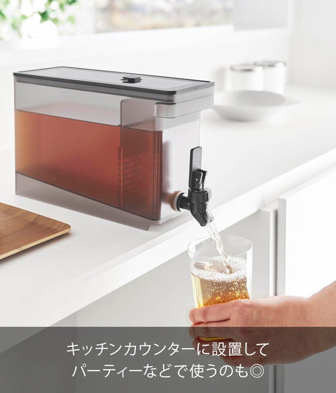 야마자키 지츠교 (야마자키) 냉장고 드링크 서버 2.8 L 블랙 W10 x D31.5 x H17 cm (수도꼭지 및 밸브 포함) 타워, 식기세척기 호환, 냉수 병, 보리차 포트, 1583