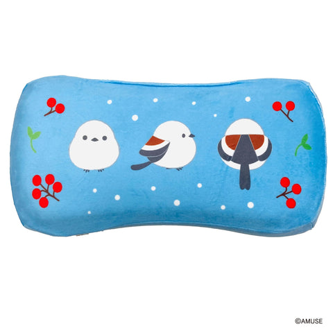 MORIPiLO 4621263 Memory Foam Pillow, Fukufuku, 5.9 x 12.2 inches (15 x 31 cm), Lumbar, Backrest, Support, Stuffed Toy, Cushion, Character Goods, Red Fruit Blue