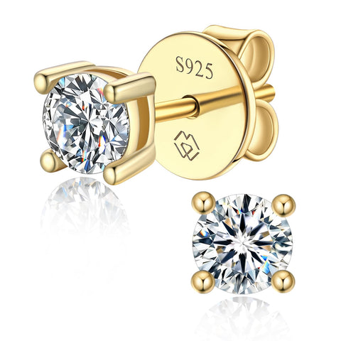 MomentWish モアサナイト ピアス レディース メンズ シルバー925 金属アレルギー対応 スタッドピアス 0.6-4 カラット 人工ダイヤモンド Dカラー VVS1 人気記念日 プレゼント 4/5/6.5/7.5/8mm