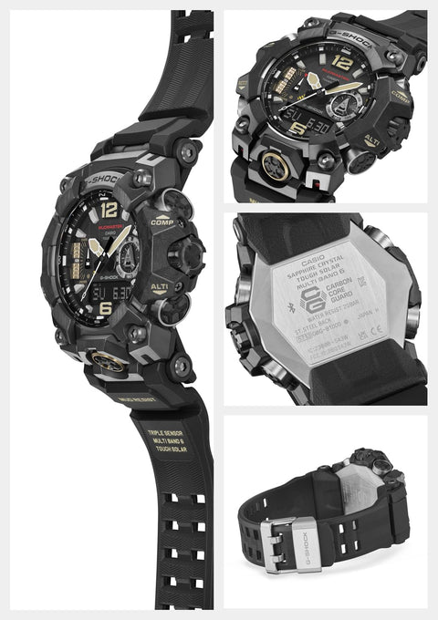Casio GWG-B1000 Wristwatch, Mudmaster Bluetooth, Radio Solar, Biomass Plastic, Black