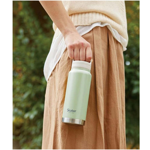 스케이터 STSC4-A 단열 스테인리스 스틸 머그 보틀 500ml (나사 손잡이 포함), 칙칙한 녹색