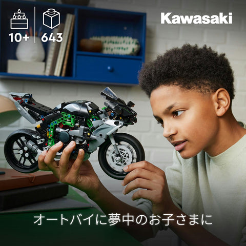 LEGO 42170 Kawasaki Ninja H2R Bike, Toy Plastic Model, Present, Blocks, Boyfriend, Kids, 9, 10, 11, 12, Elementary School Students, Car, Boyfriend, Birthday Gift, Interior, Stylish
