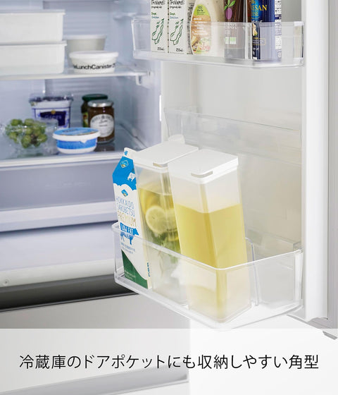 山崎實業(山崎)可同時注入 冷水壺 白色約 W8.5×D8.5×H25.3cm 塔式水壺 窄型 1.2L 可用洗碗機清洗 冷水專用 3740