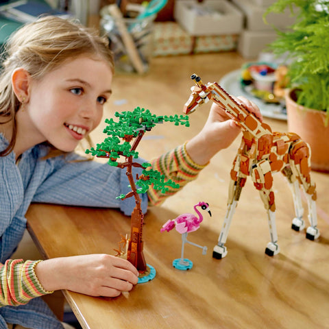 LEGO Creator 31150 3-in-1 Safari Animals Set (Giraffe&Flamingo/Gazelles/Lion&Butterfly), For Ages 8 - 11, Boys & Girls, Creative Educational Toy