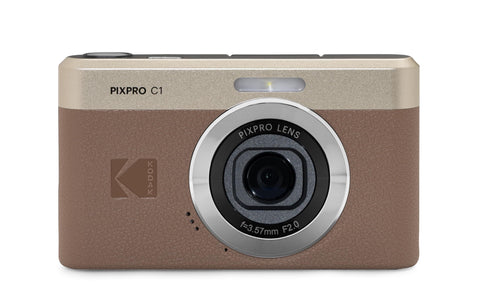KODAK Pixpro C1 - Ultra Compact Digital Camera | 13MP BSI CMOS, 4x Zoom, 2.8" LCD Screen, LED Flash - Marron