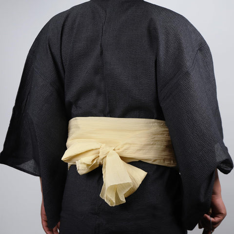 TOuWA Crinkled Waist Belt, Sash, Solid, Solid, Adult, Men's, Yukata
