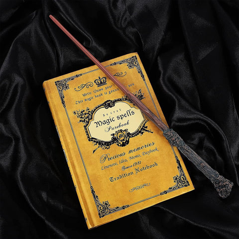 Meccol Magic Wand, Wizard School Style, Cosplay Accessory, Resin, Highly Restored, Halloween, Party, Birthday Gift, Magic Prop, Unisex,Wand + Spell List + Ticket + Map with Storage Box