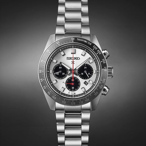 Seiko Watch Prospex SPEEDTIMER Solar Chronograph, Large, silver/white & black, Bracelet Type