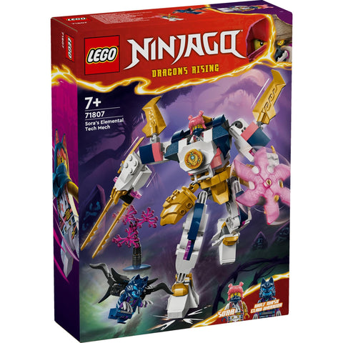 LEGO 71807 NINJAGO Sora Element Power Mech Suit, Toy, Present, Blocks, Boys, Girls, Children, 6, 7, 8, 9 Years, Elementary School Students, Mech, Ninja, Pretend Play