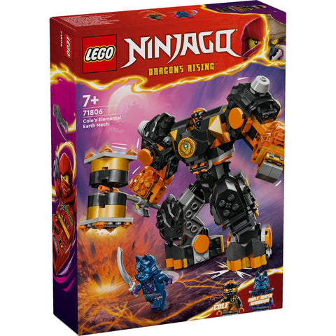 LEGO 71806 NINJAGO Cole Element Power Mech Suit, Toy, Present, Blocks, Boys, Girls, Children, 6, 7, 8, 9 Years, Elementary School Students, Mech, Ninja, Pretend Play