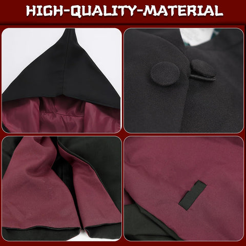 [Yi-gog] Halloween Gryffindor Complete Harry Potter Cosplay Costume, 5-Piece Set, 7 Sizes Cosplay Costume (Robe + Glasses + Necktie + Scarf + Magic Wand) Cosplay Costume, Unisex (Red, 45.3 inches (115