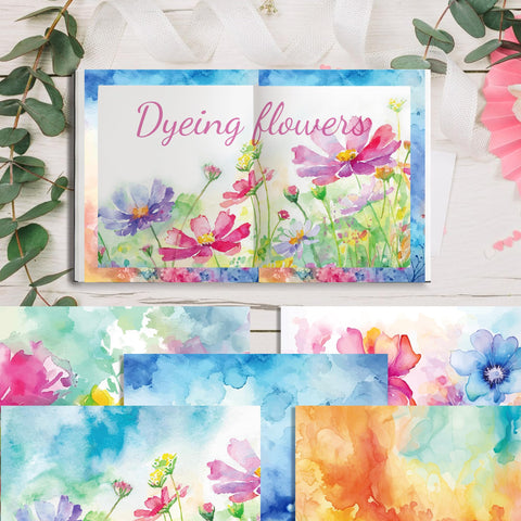 24 PCS Tie Dye Watercolor Scrapbooking Paper Pad, Double Sided Faux Paper for Card Making Supplies for Scrapbooking DIY Decorative Background