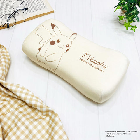 MORIPiLO Morishita 低反弹枕头 口袋妖怪 皮卡丘 15x31cm 腰垫 靠背 支撑 毛绒玩具 坐垫 口袋妖怪 人物 商品 淡黄色 4621200