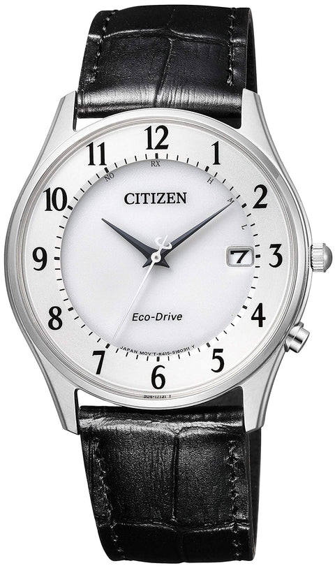 [CITIZEN] 腕時計 メンズ CITIZEN COLLECTION 光発電エコ・ドライブ 電波時計 AS1060-11A 牛革 ビジネス ホワイト