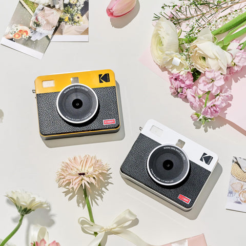 コダック KODAK Mini Shot 3 レトロ 4PASS 2-in-1インスタントカメラ＆フォトプリンター(7.6cmx7.6cm)＋カメラ本体8枚入り+30枚バンドル、ホワイト