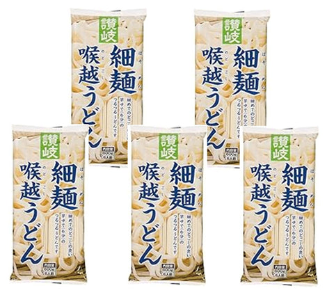 Sanuki Shisei Sanuki Thin Noodles Throat Udon, 21.2 oz (600 g) x 5 Bags
