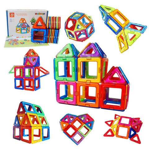MAGBLOCK 30 Pieces Magnetic Blocks, Magnetic Toys, Building Blocks, 3D, Educational Toys, Elementary School Students, Boys, Girls, Children, Kindergarten, Present, Birthday, Christmas, Present