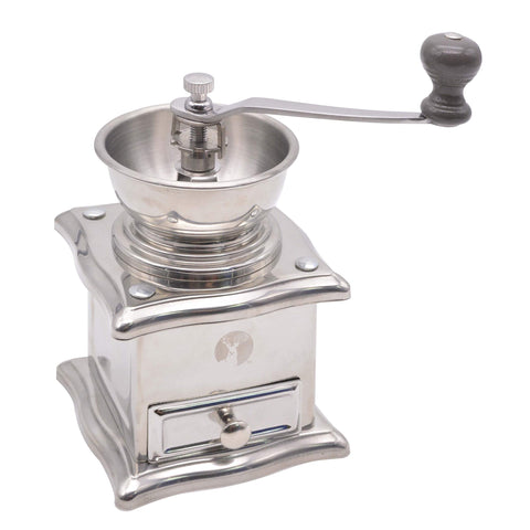 Captain Stag UW-3529 Coffee Mill, Hand Grind, Ceramic Blade, Stainless Steel, Silver