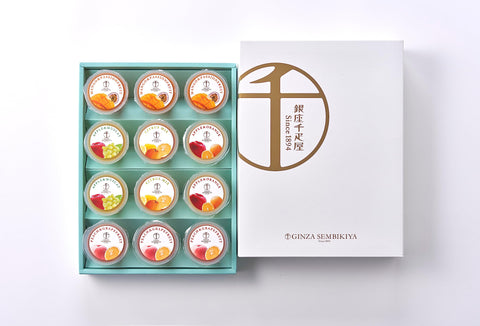 Ginza Senkiya Ginza Fruit Jello (12 Pieces), New Flavor, Gift, Sweet, Fruit, Jelly, Assorted