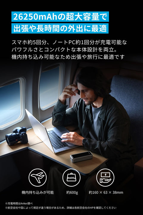Anker Prime Power Bank (26250mAh, 300W)【最大合計300W出力/単ポート最大140W出力 / Power Delivery対応/PSE技術基準適合/USB-C入力】iPhone 17シリーズ / MacBook Android その他機器対応