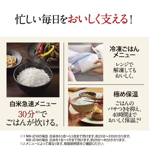 像印 電鍋 壓力IH電鍋 5.5合(約15.5公升) 極致煮飯 NW-JZ10-BA 黑色