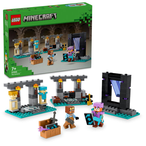 LEGO Minecraft 21252 The Armory Minecraft Toy for Kids, Elementary School Students, Toys, Great as Gift, Lego Blocks, Unisex, Ages 6 to 9